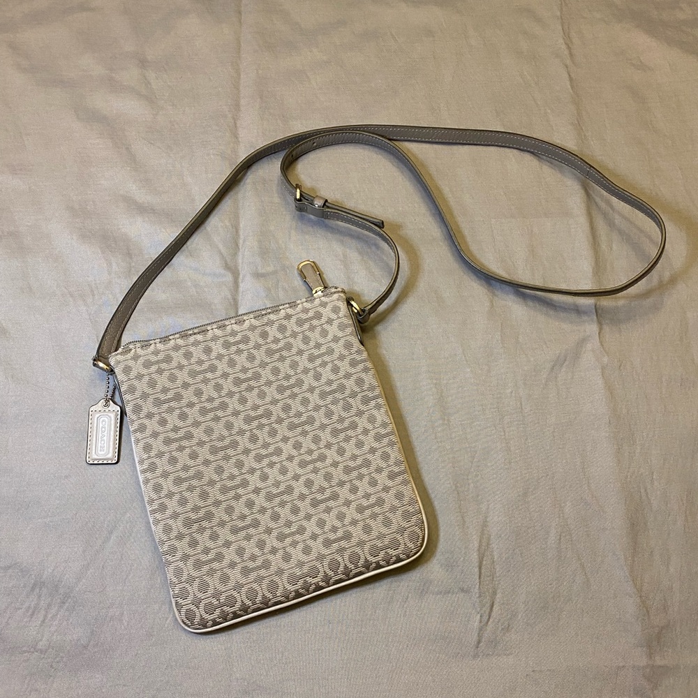 COACH Slim Gray Canvas Crossbody - Picture 2 of 8